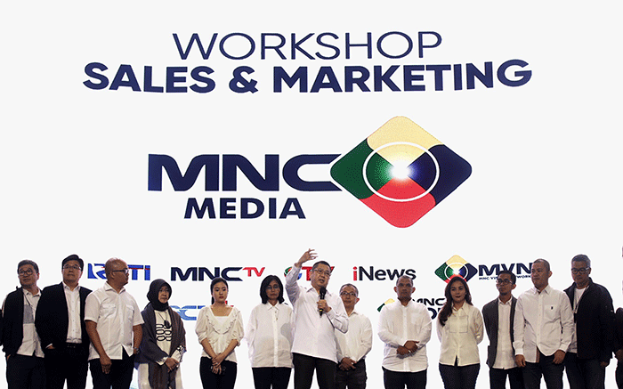 Executive Chairman MNC Group Hary Tanoesoedibjo memberikan arahan dalam acara 