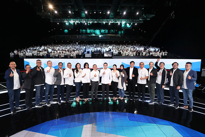 Executive Chairman MNC Group Hary Tanoesoedibjo memberikan arahan dalam acara 