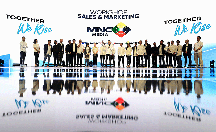 Executive Chairman MNC Group Hary Tanoesoedibjo memberikan arahan dalam acara 