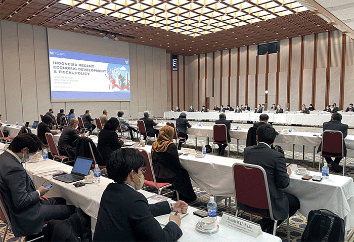 Menteri Keuangan Sri Mulyani melakukan kunjungan kerja ke Tokyo, Jepang pada 13-14 Februari 2023.