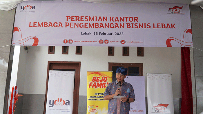 Peresmian Lembaga Pengembangan Bisnis (LPB) Lebak, Banten, Rabu (15/2/2023).