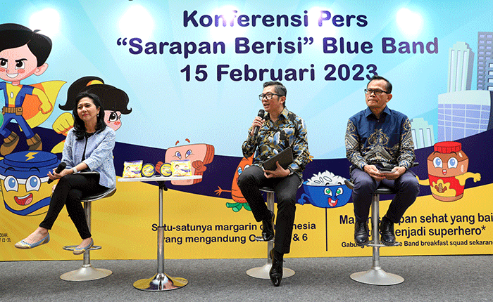 Konferensi Pers Sarapan Berisi Blue Band di Jakarta, Rabu (15/2/2023).