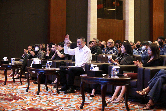 Executive Chairman MNC Group Hary Tanoesoedibjo Memberikan Arahan pada Workshop MDE Group di Jakarta, Kamis (16/2/2023).