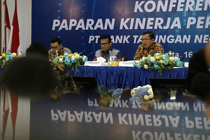 Konferensi Pers Paparan Kinerja per 31 Desember 2022 di Menara BTN, Jakarta, Kamis (16/2/2023).
