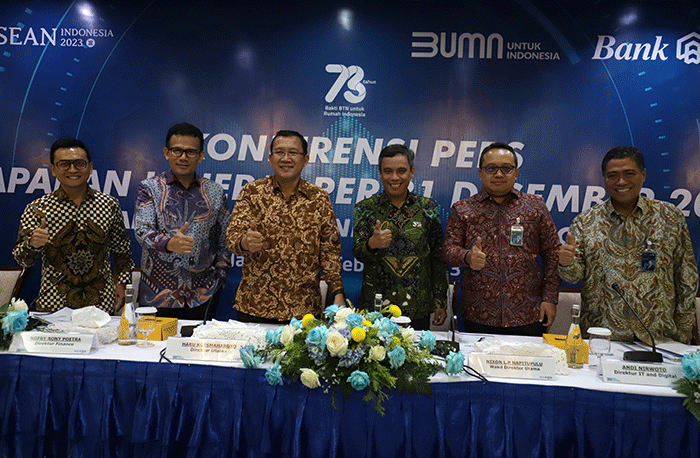 Konferensi Pers Paparan Kinerja per 31 Desember 2022 di Menara BTN, Jakarta, Kamis (16/2/2023).