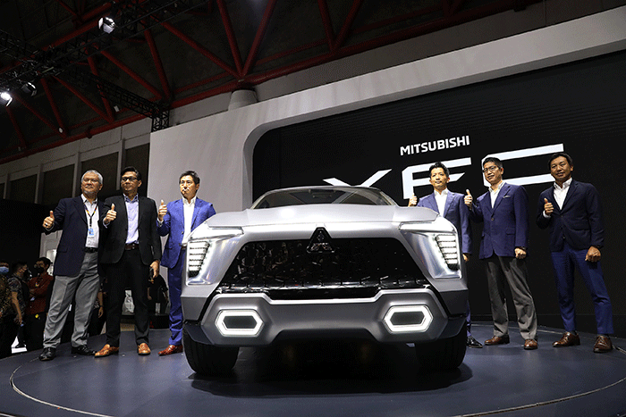 Mitsubishi XFC Concept tampil pada ajang Indonesia International Motor Show (IIMS) 2023 di JIExpo Kemayoran, Jakarta, Kamis (16/2/2023).