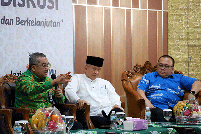 Diskusi publik mengenai biaya haji 2023 di PP Muhamadiyah, Menteng, Jakarta Pusat, Jumat (17/2/2023).