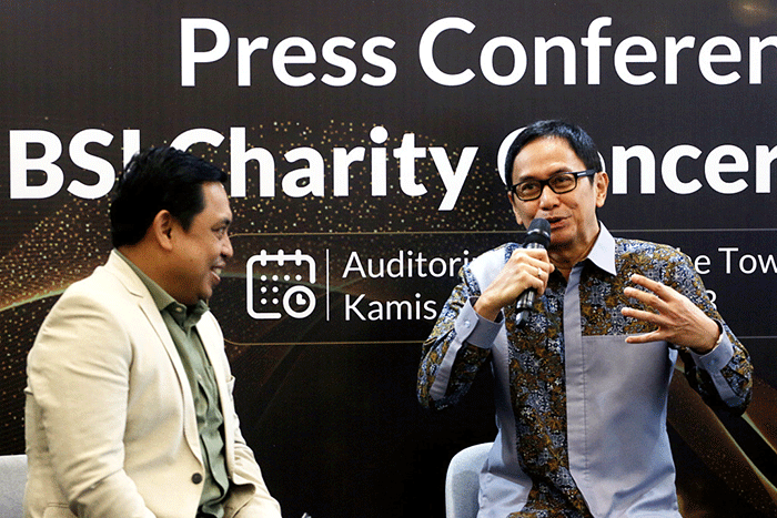 Press conference BSI Charity Consert 2023 di The Tower, Jakarta, Kamis (23/2/2023).
