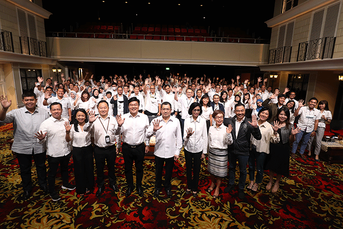 Hary Tanoesoedibjo hadir dan memberikan arahan pada saat Workshop Group Governance and Organization Development MNC Group di Jakarta, Rabu (1/3/2023).