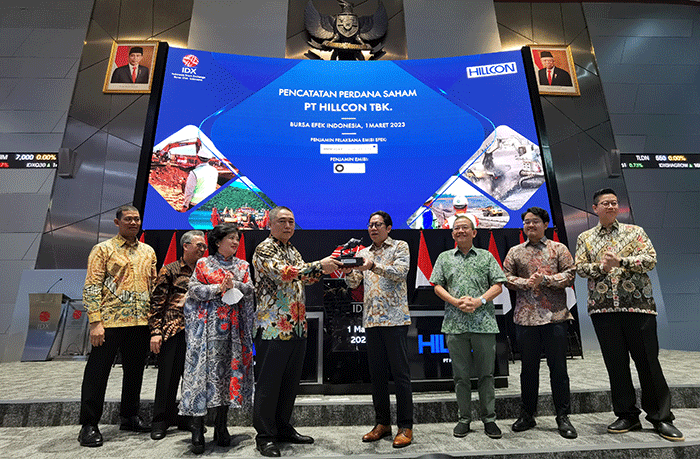 PT Hillcon Tbk resmi melantai di Bursa Efek Indonesia (BEI) hari ini, Rabu (1/3/2023).