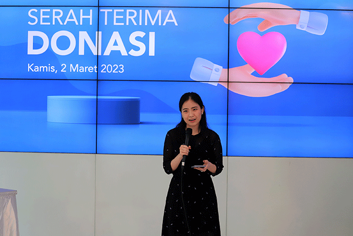 Pemberian bantuan kepada Planet Kreatif Disabilitas di MNC Financial Center, Kebon Sirih Jakarta, Kamis (2/3/2023).