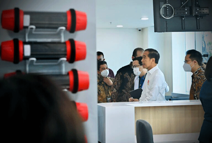 Presiden Joko Widodo meresmikan Mayapada Hospital Bandung yang berlokasi di Jalan Terusan Buah Batu No. 5, Kota Bandung, Jawa Barat, Senin (6/3/2023).