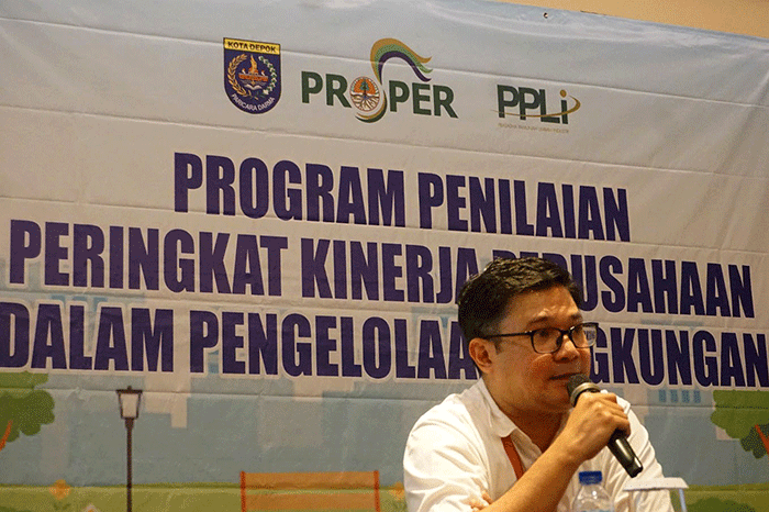 Sosialisasi Program Penilaian Peringkat Kinerja Perusahaan (Proper) dalam Pengelolaan Lingkungan Hidup, yang diselenggarakan Dinas Lingkungan Hidup Kota Depok.