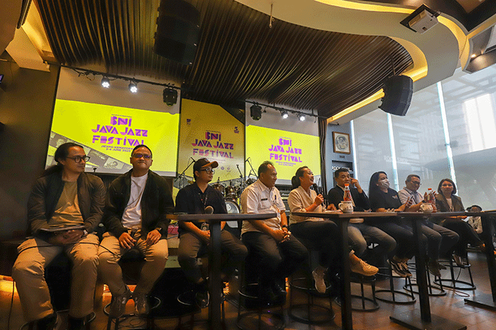 Konferensi pers Java Jazz Festival 2023 di Hard Rock Cafe, Jakarta, Rabu (8/3/2023).
