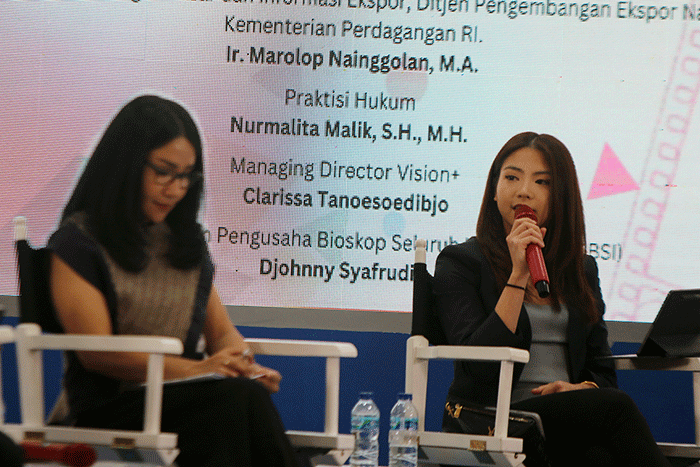 Konferensi Perfilman Nasional di Gedung Badan Perfilman Indonesia, Jakarta, Rabu (8/3/2023).