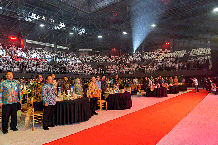 BUMN Corporate Communications and Sustainability Summit (BCOMSS) 2023 di Tennis Indoor Senayan, Jakarta, Kamis (9/3/2023).