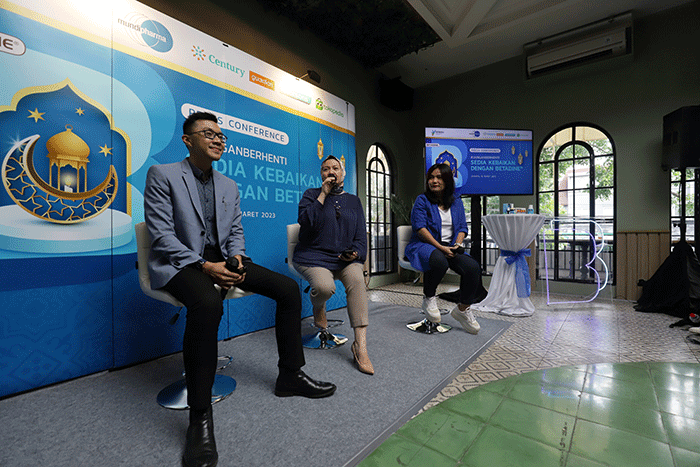 Press conference #JanganBerhenti di Jakarta, Kamis (16/3/2023).