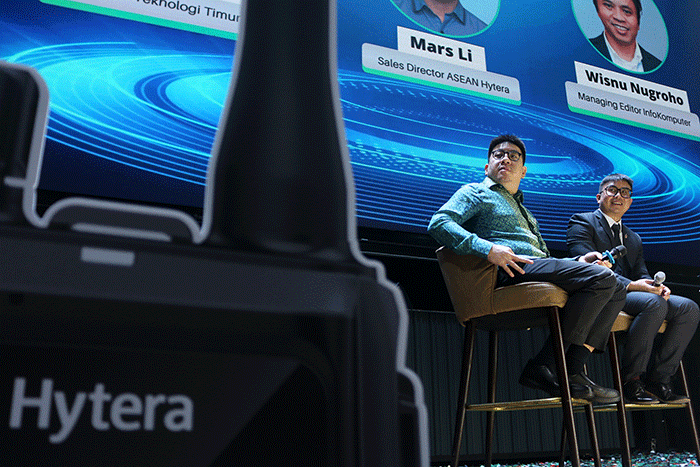 Peluncuran perangkat digital mobile radio Hytera di Jakarta, Kamis (16/3/2023).