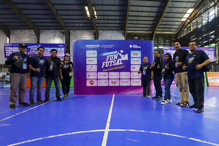 Pembukaan Okezone Fun Futsal di Futsal Cilandak Sport, Cilandak Town Square (Citos), Jakarta, Sabtu (18/3/2023).