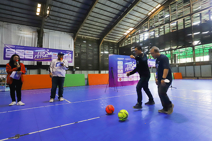 Pembukaan Okezone Fun Futsal di Futsal Cilandak Sport, Cilandak Town Square (Citos), Jakarta, Sabtu (18/3/2023).