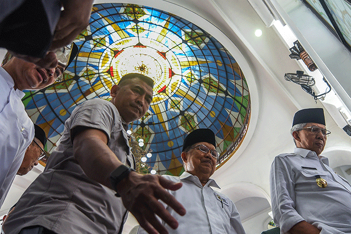 Pelantikan pengurus Pimpinan Wilayah DMI Sumsel di Masjid Agung Sultan Mahmud Badarudin Jayo Wikramo, Selasa (21/3/2023).