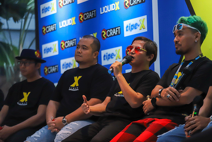 Konferensi pers peluncuran Liquid X Varian Strawberry Bubblegum di Jakarta, Selasa (21/3/2023).