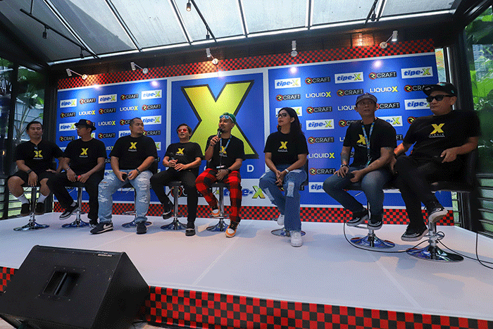 Konferensi pers peluncuran Liquid X Varian Strawberry Bubblegum di Jakarta, Selasa (21/3/2023).
