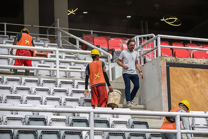 Federasi Sepak Bola Internasional FIFA melakukan inspeksi terakhir kesiapan Stadion Gelora Sriwijaya Jakabaring Palembang.