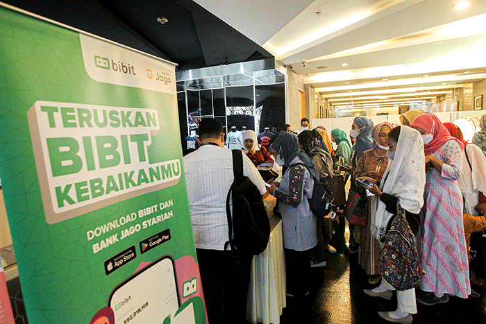 Kajian Ramadan & Buka Puasa Bersama yang diselenggarakan oleh Bibit dan Jago Syariah di Bursa Efek Indonesia (BEI), Jakarta, Senin (27/3/2023).