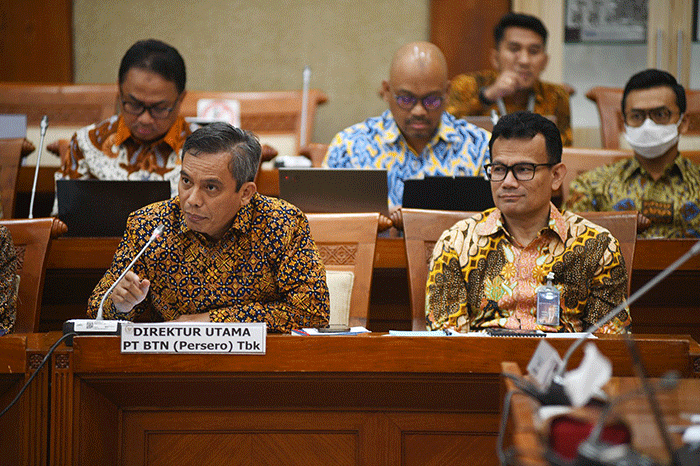 Rapat Dengar Pendapat (RDP) antara Komisi VI DPR dengan Himpunan Bank Milik Negara (Himbara) di Jakarta, Selasa (28/3/2023).