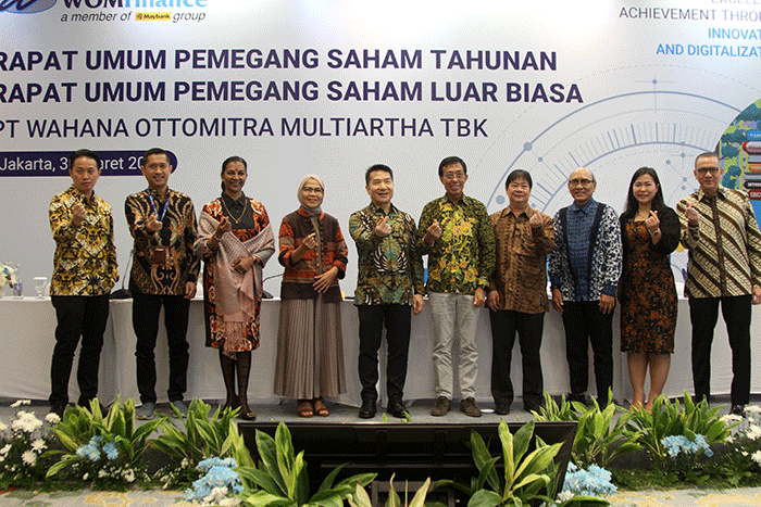 Rapat Umum Pemegang Saham Tahunan (RUPST) dan Rapat Umum Pemegang Saham Luar Biasa (RUPSLB) WOM Finance di Jakarta, Kamis (30/3/2023).