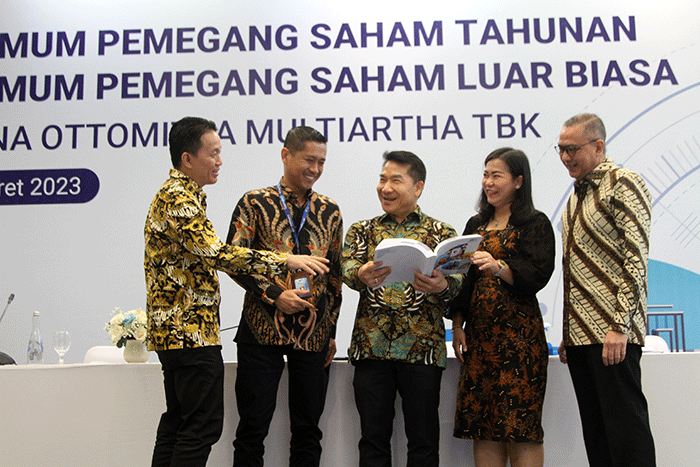 Rapat Umum Pemegang Saham Tahunan (RUPST) dan Rapat Umum Pemegang Saham Luar Biasa (RUPSLB) WOM Finance di Jakarta, Kamis (30/3/2023).