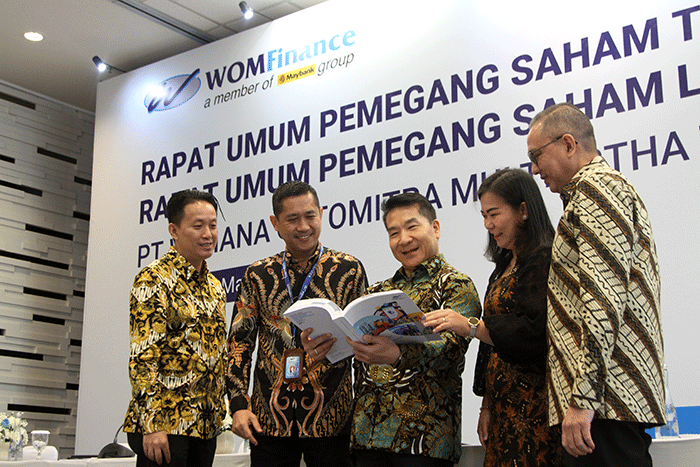 Rapat Umum Pemegang Saham Tahunan (RUPST) dan Rapat Umum Pemegang Saham Luar Biasa (RUPSLB) WOM Finance di Jakarta, Kamis (30/3/2023).