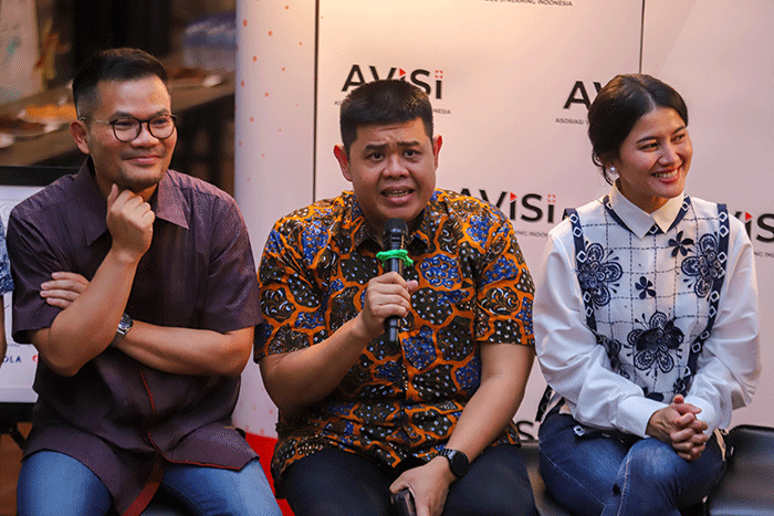Peresmian Asosiasi Video Streaming Indonesia (AVISI) di kantor Bioskop Online, Cilandak, Jakarta Selatan, Selasa (4/4/2023).