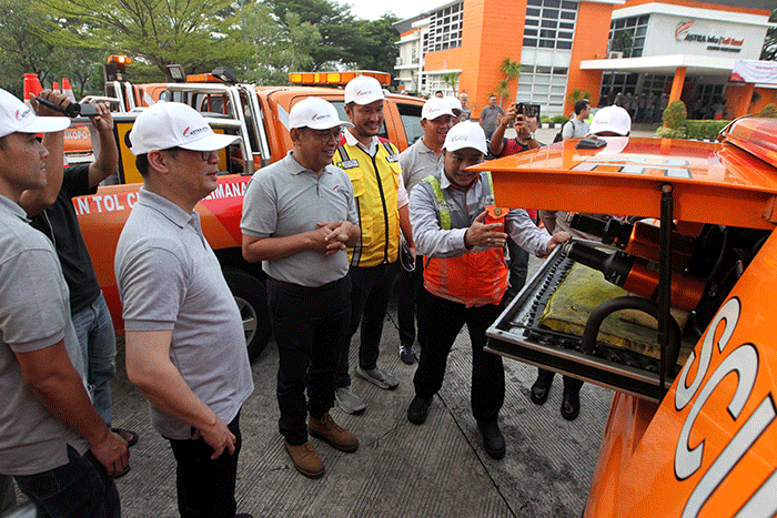 Gelar Pasukan Lebaran 2023 Astra Infra Group di Kantor MO Subang, Astra Tol Cipali, Jawa Barat, Selasa (4/4/2023).