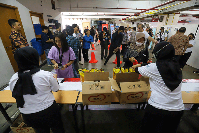 Pembukaan Bazaar Minyak Goreng di iNews Tower, MNC Center, Kebon Sirih, Jakarta Pusat, Kamis (6/4/2023).