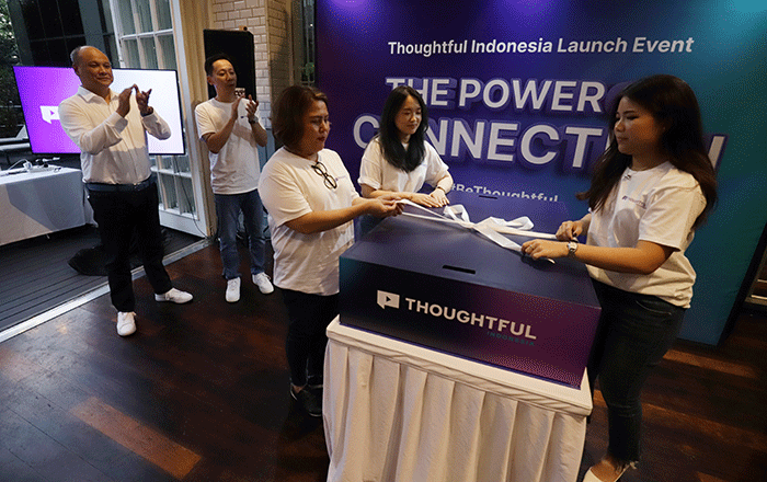 Peluncuran resmi platform periklanan digitalnya, Thoughtful Media Group Inc (TMG), di pasar Indonesia, Jakarta, Rabu (5/4/2023).