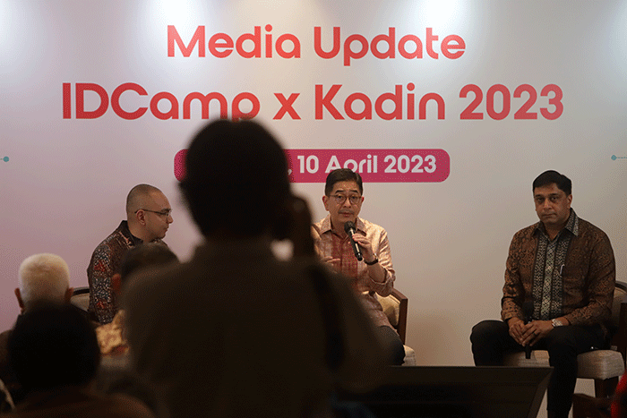 Media Update IDCamp x Kadin 2023 di Jakarta, Senin (10/4/2023).