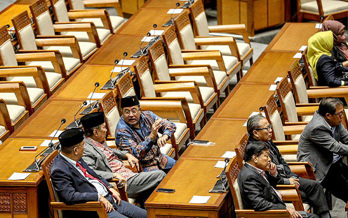 Rapat penutupan masa sidang IV tahun sidang 2022-2023 di Nusantara II, Kompleks Parlemen MPR/DPR-DPD, Senayan, Jakarta, Kamis (13/4/2023).