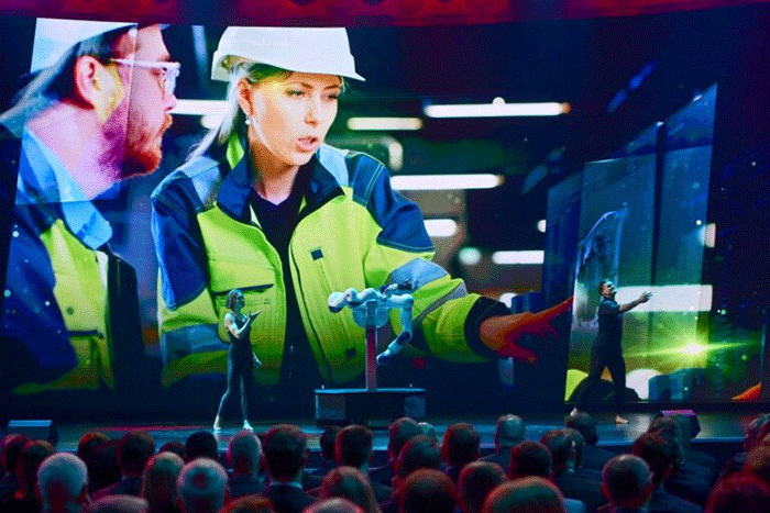 Presiden Joko Widodo memberikan sambutannya ketika menghadiri upacara pembukaan Hannover Messe 2023 di Hannover Congress Centrum, Hannover, Jerman.