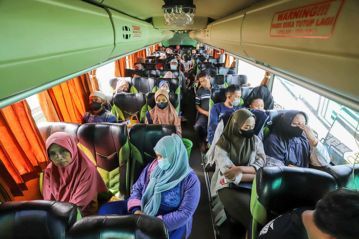 Pelepasan Mudik Gratis Polri Presisi Tahun 2023 di Monas, Jakarta Pusat, Selasa (18/4/2023).
