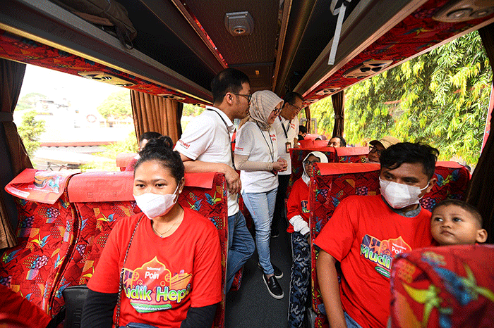 Pelepasan mudik hepi Telkomsel Poin di Jakarta, Rabu (19/4/2023).