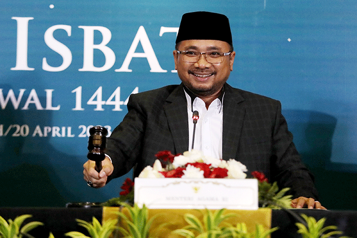 Sidang Isbat penetapan 1 Syawal 1444 H di Kemenag, Jakarta, Kamis (20/4/2023).