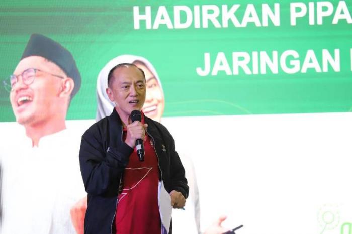 CEO Generali Indonesia Edy Tuhirman memberikan pemaparan dalam acara kolaborasi Aku Berbagi di Jakarta, Kamis (22/6/2023).