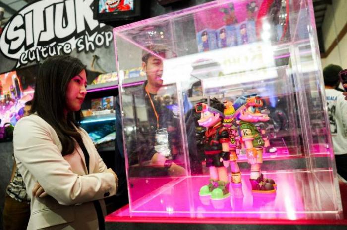 Wamenparekraf Angela Tanoesoedibjo hadir di acara Comic Con Pop Asia 2023, di JCC, Senayan, Jakarta, Minggu (25/6/2023).