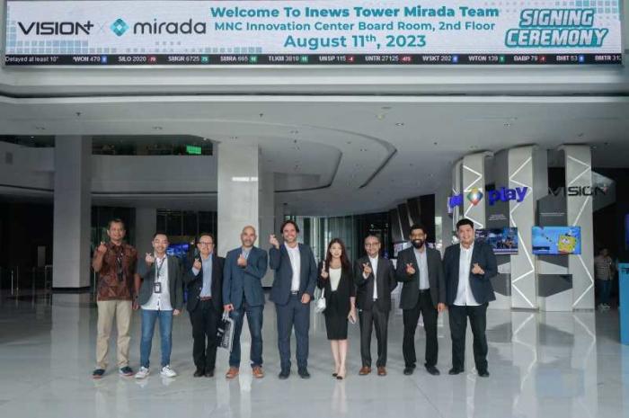Vision+ menggandeng Mirada untuk mengembangkan platform hiburan streaming digital.