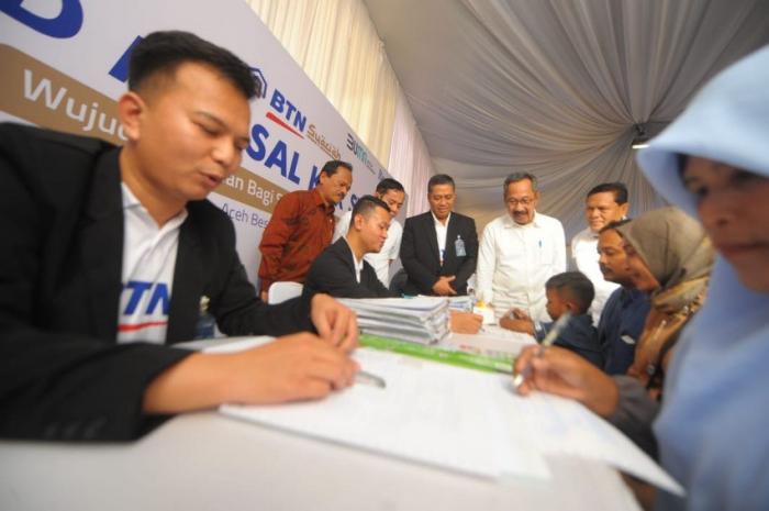 BTN Syariah menggelar acara Akad Massal KPR Syariah Serentak di Perumahan Hadrah Land, Kabupaten Aceh Besar, Provinsi Aceh, Jumat (13/10/2023).