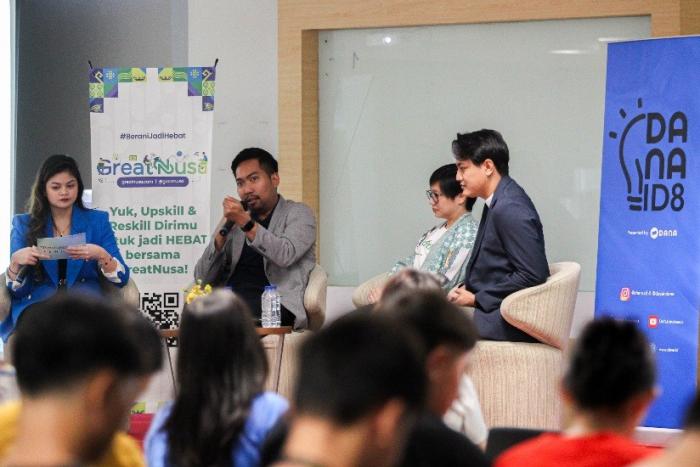 Chief Product DANA Indonesia Rangga Wiseno menjadi pembicara dalam puncak acara DANAID8 di Universitas Bina Nusantara.