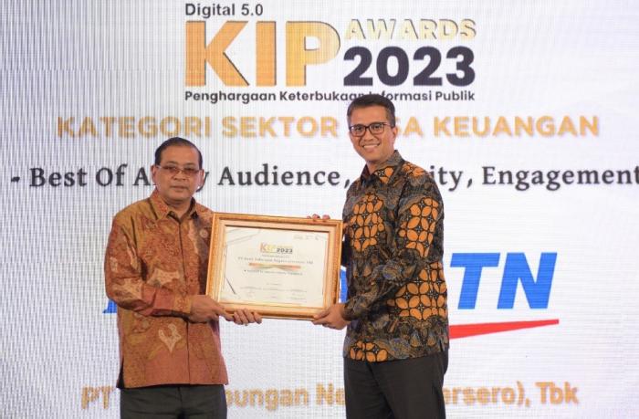 PT Bank Tabungan Negara (Persero) Tbk meraih penghargaan badan publik Best Digital 5.0 Keterbukaan Informasi Publik (KIP) Awards 2023.