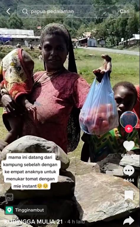 Momen Haru Ibu di Papua Tukar Tomat agar Anaknya Dapat Makan Mi Instan